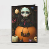 Griezelige Halloween woensdag pop Surrealistische  Feestdagen Kaart (Voorkant)