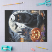 Griezelige Halloween Zwarte Kat Decoupage Tissuepapier (Craft)