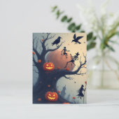 Griezelige Halloweenboom Briefkaart (Staand voorkant)