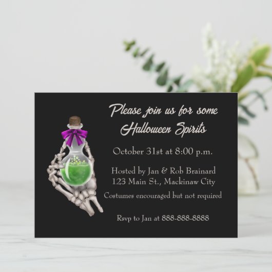 Griezelige Halloweenfeest Uitnodiging (Staand voorkant)
