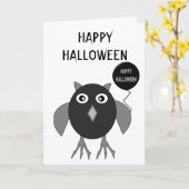 Griezelige Halloweenfeestuil aangepaste kaart (Gele Bloem)