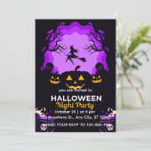 Griezelige Hek Halloween Nacht Feest Uitnodiging (Staand voorkant)