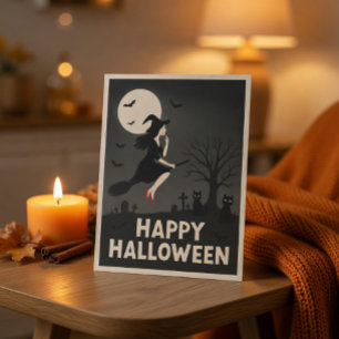 Griezelige Heks Halloween Groet Ansichtkaart Feestdagenkaart