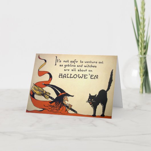 griezelige heks Halloween Kaart (Voorkant)