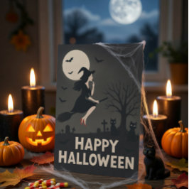 Griezelige Heks Halloween Wenskaart Feestdagenkaart