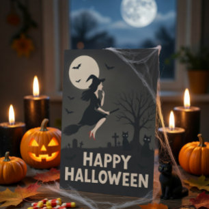 Griezelige Heks Halloween Wenskaart Feestdagenkaart