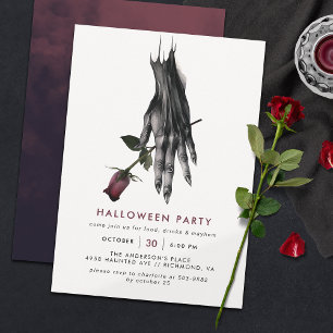Griezelige heks hand Modern Halloween Party Kaart