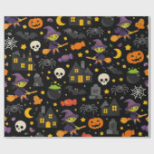 Griezelige Heks & Spin Halloween Cadeaupapier (Vlak)
