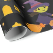 Griezelige Heks & Spin Halloween Cadeaupapier (Rol Hoek)