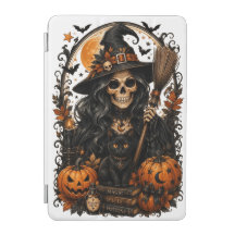 Griezelige Heks, Zwarte Kat & Pompoenen Halloween 
