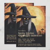 Griezelige Heksen Halloween Feest Kaart (Voorkant / Achterkant)