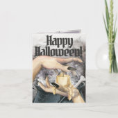 Griezelige Heksenketel Halloween Kaart (Voorkant)