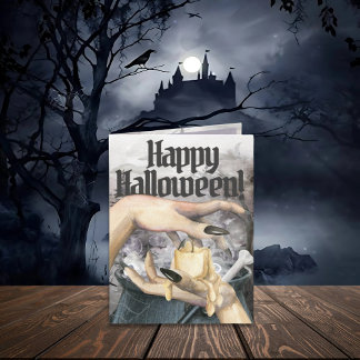 Griezelige Heksenketel Halloween Kaart