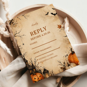 Griezelige Herfst Pompoen Gast Respons RSVP Kaartje
