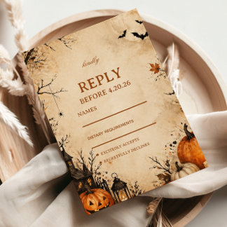 Griezelige Herfst Pompoen Gast Respons RSVP Kaartje