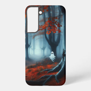 Griezelige herfstbossen met een spook samsung galaxy hoesje