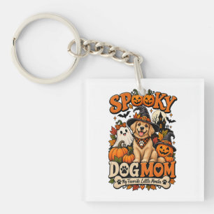 Griezelige Hond Moeder Halloween Schattige Skelet Sleutelhanger