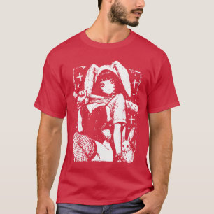 Griezelige Horror Bunny Meisje Anime Manga Alt Kaw T-shirt