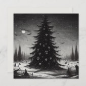 Griezelige Horror Kerstboom Goth Kerstmis Feestdagenkaart (Voorkant / Achterkant)