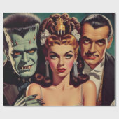  griezelige horrorkunst cadeaupapier (Vlak)