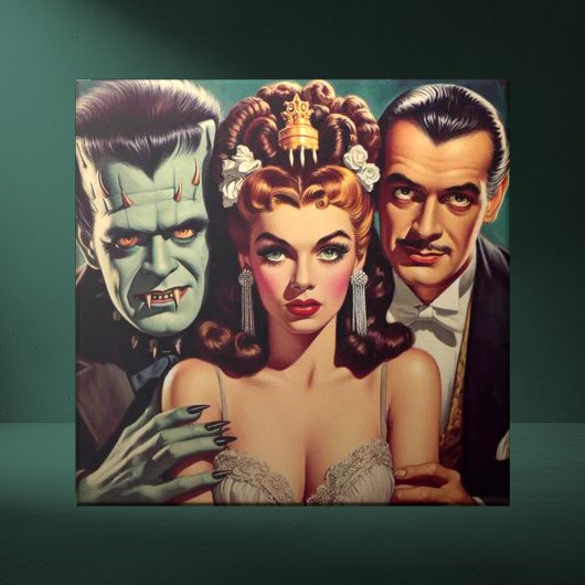 griezelige horrorkunst tegeltje