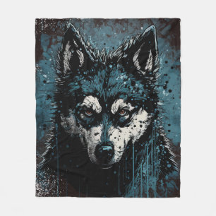 griezelige Husky - Fleece deken