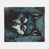 griezelige Husky - Fleece deken (Voorkant (Horizontaal))