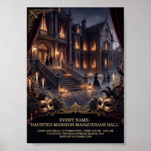 Griezelige Huwelijksmaskerade Bal Gotische Hallowe Poster