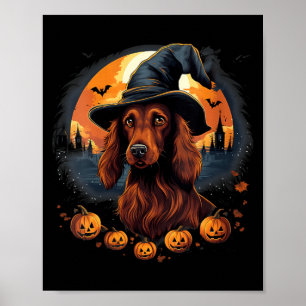 Griezelige Ierse Setter Heksenheks Halloween V-hal Poster