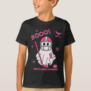 Griezelige IJshockey Halloween Borstkanker Bewustz T-shirt