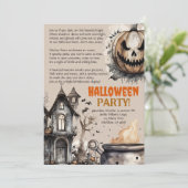 Griezelige Jack O lantaarn Halloween Gedicht Uitno Aankondiging (Staand voorkant)