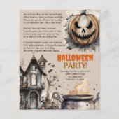 Griezelige Jack O lantaarn Halloween Gedicht Uitno Flyer (Voorkant)