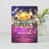 Griezelige Jack O Lantern Disco Bal Halloween Kaart (Staand voorkant)