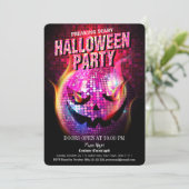 Griezelige Jack O Lantern Disco Bal Halloween Kaart (Staand voorkant)