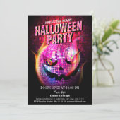 Griezelige Jack-O-Lantern Disco Bal Kaart (Staand voorkant)