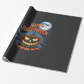 Griezelige Jack O Lantern Halloween Cadeaupapier (Uitgerold)