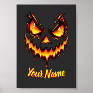 Griezelige Jack O Lantern Halloween Gepersonalisee Poster