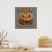 Griezelige Jack O Lantern Halloween Poster (Keuken)