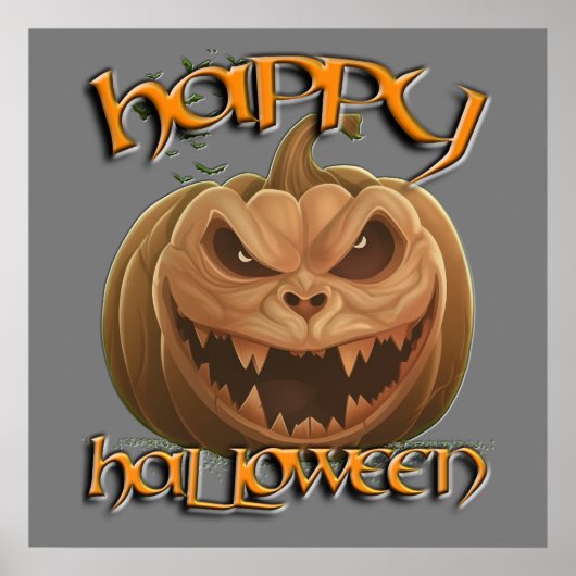 Griezelige Jack O Lantern Halloween Poster (Voorkant)
