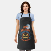Griezelige Jack O Lantern Halloween Schort (Gedragen)
