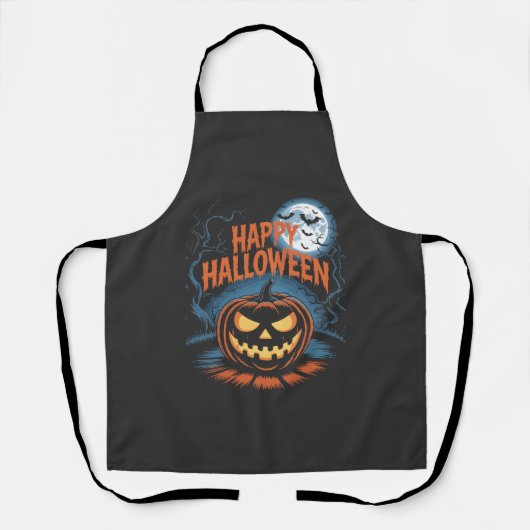 Griezelige Jack O Lantern Halloween Schort (Voorkant)