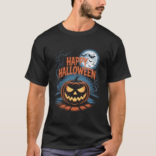 Griezelige Jack O Lantern Halloween T-shirt (Voorkant)