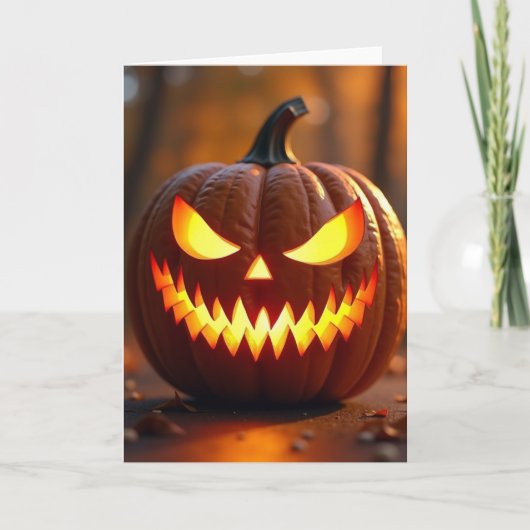 Griezelige Jack O Lantern Kaart (Voorkant)
