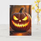 Griezelige Jack O Lantern Kaart (Gele Bloem)