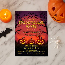 Griezelige Jack O Lantern Kinderen Halloween Verja Kaart