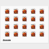 Griezelige Jack O Lantern Met Gloeiende Ogen 🎃 Ronde Sticker (Vel)