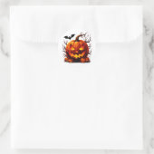 Griezelige Jack O Lantern Met Gloeiende Ogen 🎃 Ronde Sticker (Tas)
