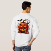 Griezelige Jack O Lantern Met Gloeiende Ogen 🎃 T-shirt (Achterkant volledig)