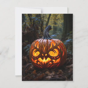 Griezelige Jack o Lantern Pompoen Halloween Feest Briefkaart