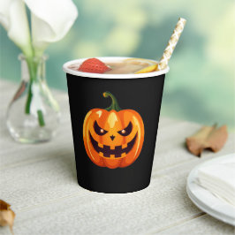 Griezelige Jack O Lantern Pompoen Halloween Zwart Papieren Bekers